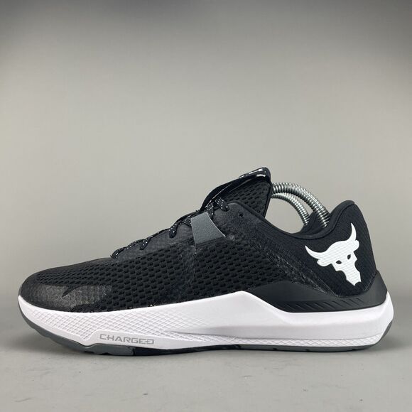 Mens 9 Womens 10.5 Under Armour Unisex Rock BSR 2 Black Running Shoe Sneaker NEW - Picture 1 of 9